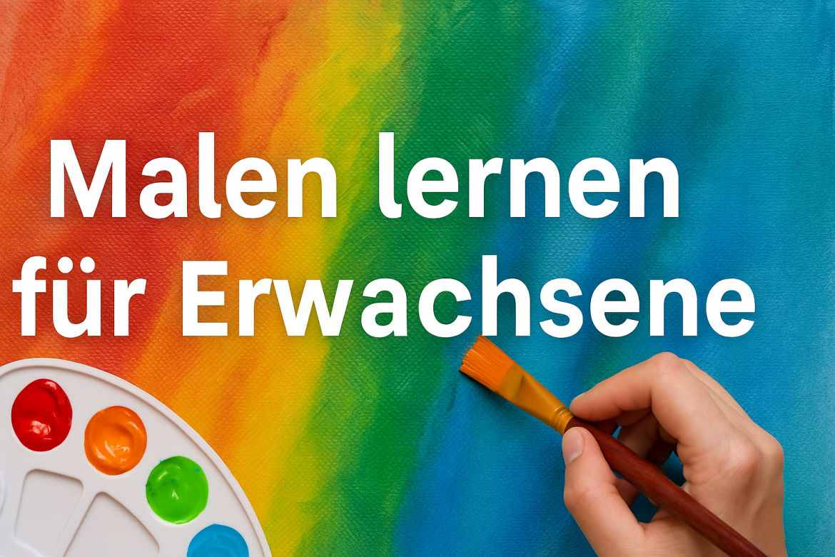 Person malt mit Acrylfarben auf Leinwand – Malen lernen für Erwachsene